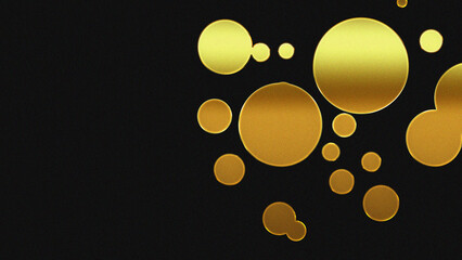 Golden circle on black background graphic for illustration