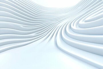 Abstract white curves, 3D render, design background
