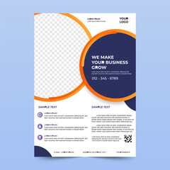 elegant business flyer template to promote your services effectively. A4 size design, modern layout

