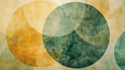 Abstract Artwork Featuring Overlapping Circles in Earthy Tones
