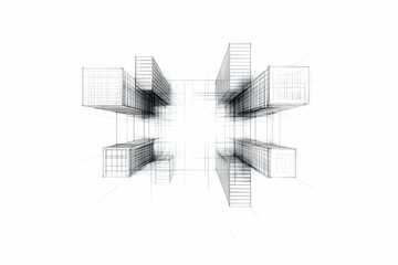 Aerial city blueprint, urban design, architecture