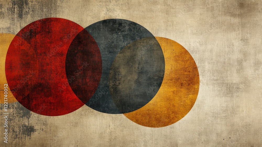 Aufkleber abstract circles overlapping texture background