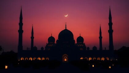 Majestic Silhouette: Mosque at Twilight