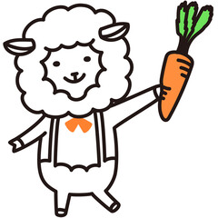 色加工ok ひつじ素材No.42 にんじん