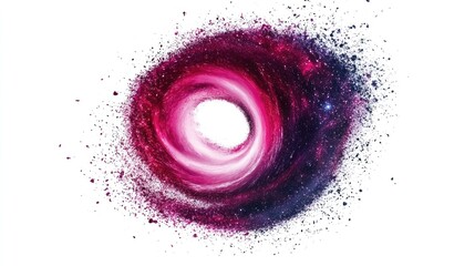 Galaxy vortex isolated on white background