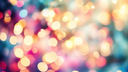 Fototapeta premium Colorful Bokeh Lights Creating a Dreamy Atmosphere for Backgrounds