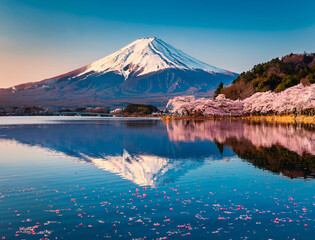 Generated image　湖面に映る逆さ富士