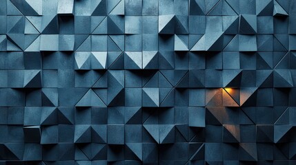 Fototapeta premium Geometric Blue Wall with Subtle Light Effect