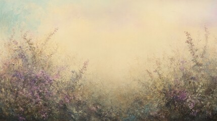 Soft Colorful Landscape with Delicate Flowers and Gentle Light