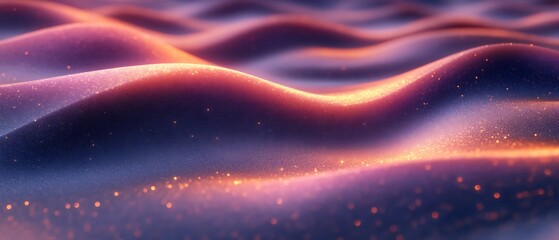 Glowing Abstract Waves Digital Art Background
