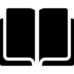 Book glyph icon, flat style vector illustration