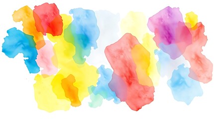 Vibrant Watercolor Blots in a Rainbow Spectrum