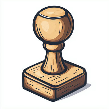 recommend clip art: Wood rubber stamp icon. Office business document stamper clip art element