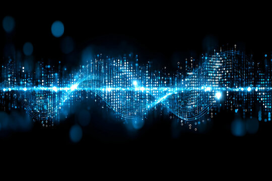 Blue digital wave, abstract background