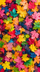Colorful autumn leaves and berries background