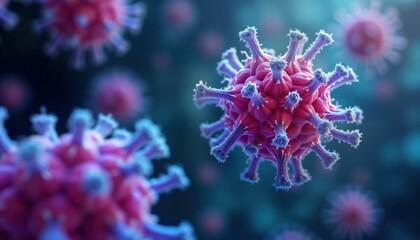 Detailed view of E. coli bacterial strains. Microscopic image of microbe. Science research, public health concepts shown. Health, food safety microcosm. Illustration of microorganism for diagnosis,