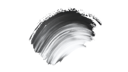 Gray paint geometric circle shape brush on transparent background