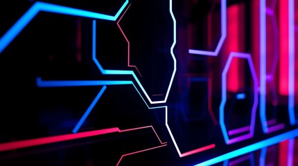 Futuristic Neon Circuit Board Pattern
