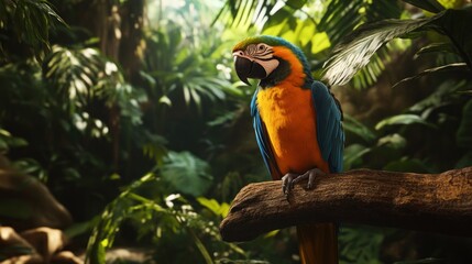 Majestic Blue-and-gold Macaw in Lush Tropical Paradise