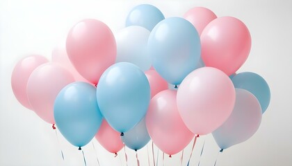 Pink and blue balloons background. Gender party 