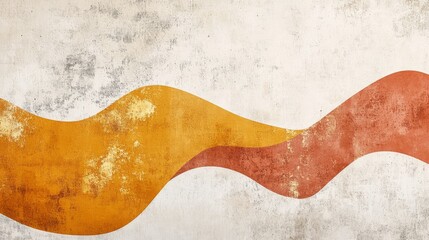 Abstract Wave Design in Earthy Tones on Textured Background