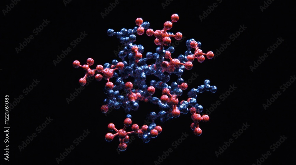 Poster microscopic view of a complex molecular structure