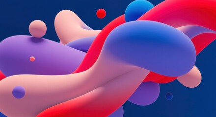 Abstract Color Swirls: A captivating 3D rendering of vibrant, fluid forms in a mesmerizing dance of colors, creating a sense of movement and depth.