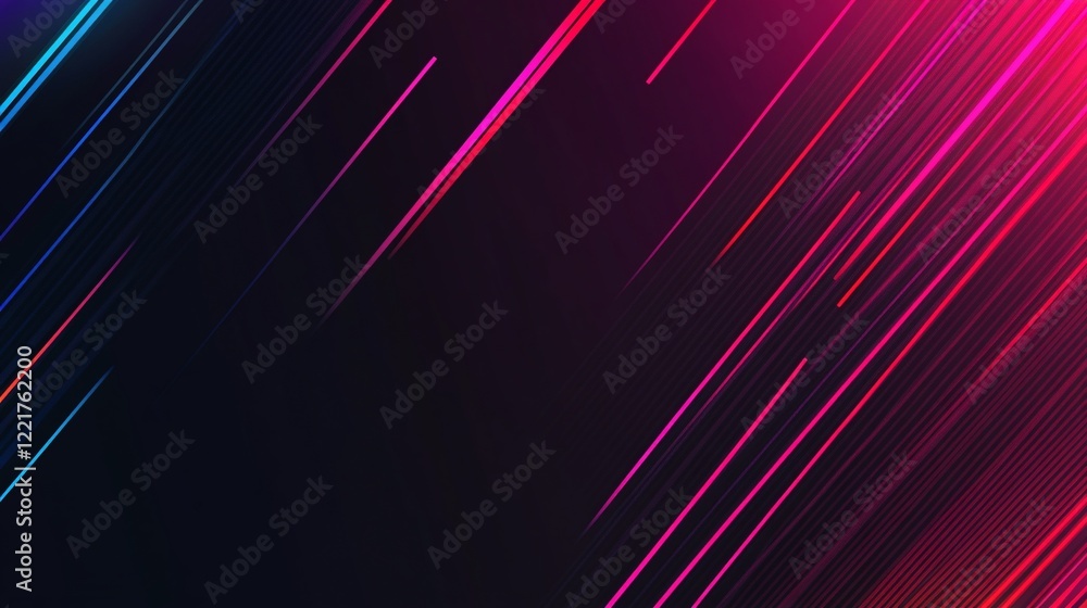 Poster abstract glowing lines on a dark background creating a futuristic design