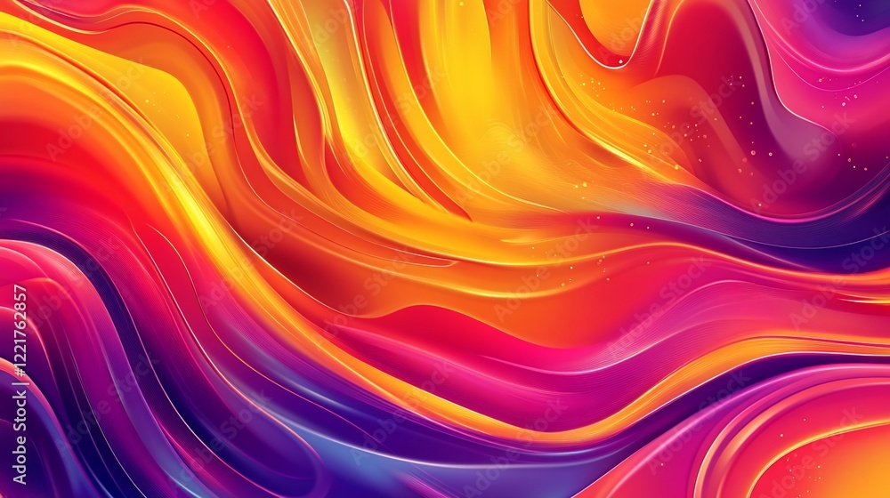 Poster abstract wavy background with vibrant colors and smooth transitions creating dynamic flow