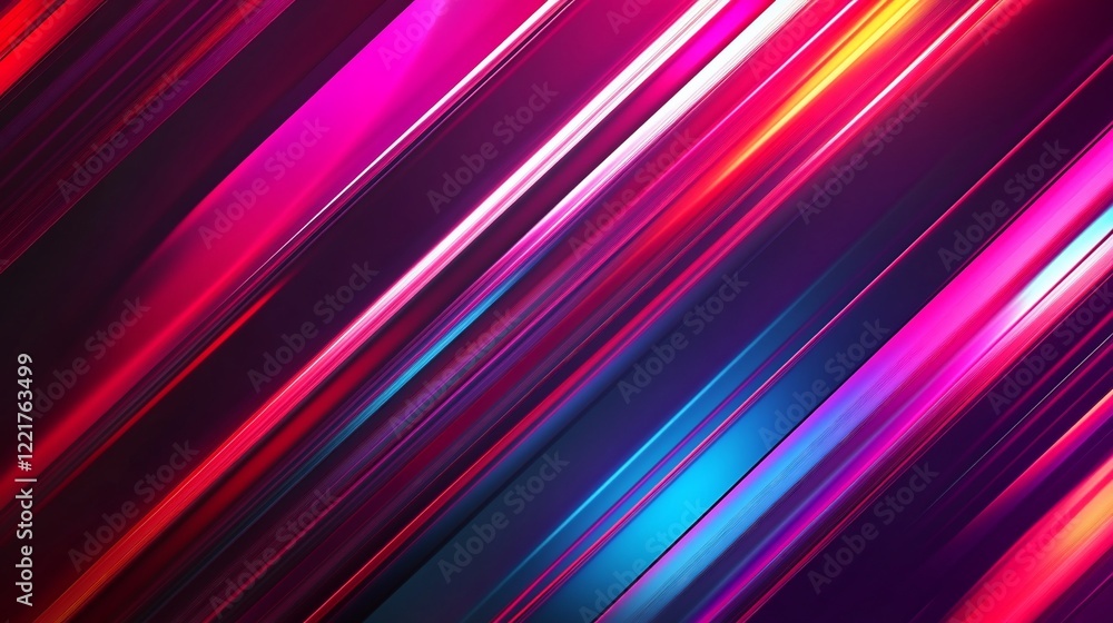 Aufkleber dynamic intersecting neon beams forming a geometric abstract pattern with vibrant color gradients