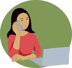 Working young woman at office