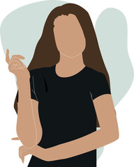Thinking girl concept in vector