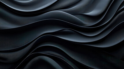 Obraz premium Smooth black and grey fabric with dynamic flowing patterns creates elegant and modern aesthetic. texture adds depth and sophistication to any design project