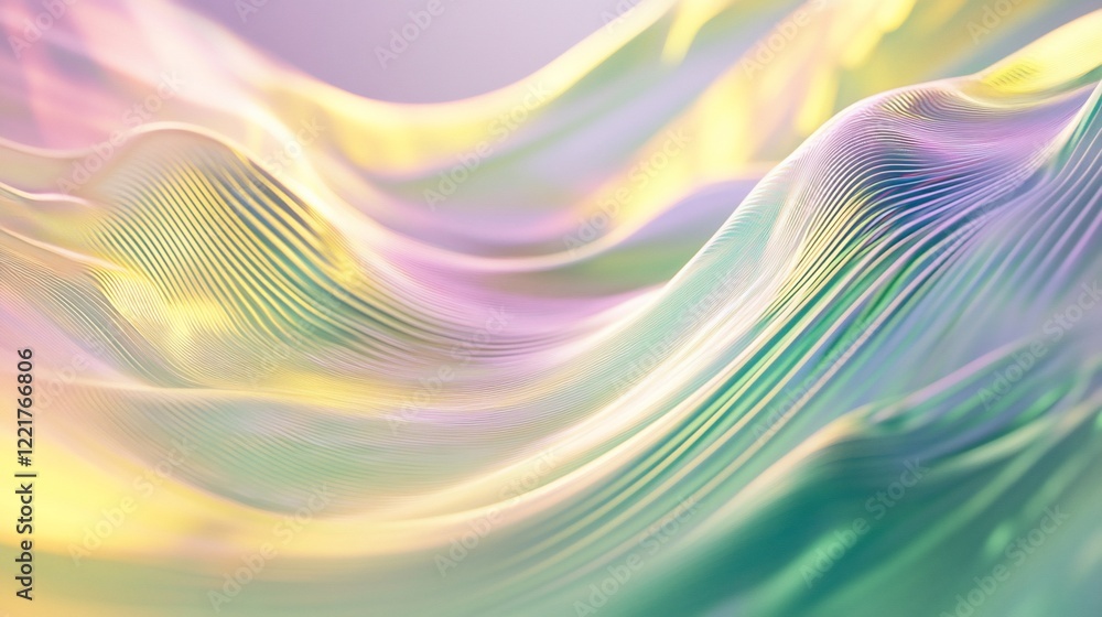 Aufkleber abstract fluid wave pattern with pastel colors flowing gently across the image surface