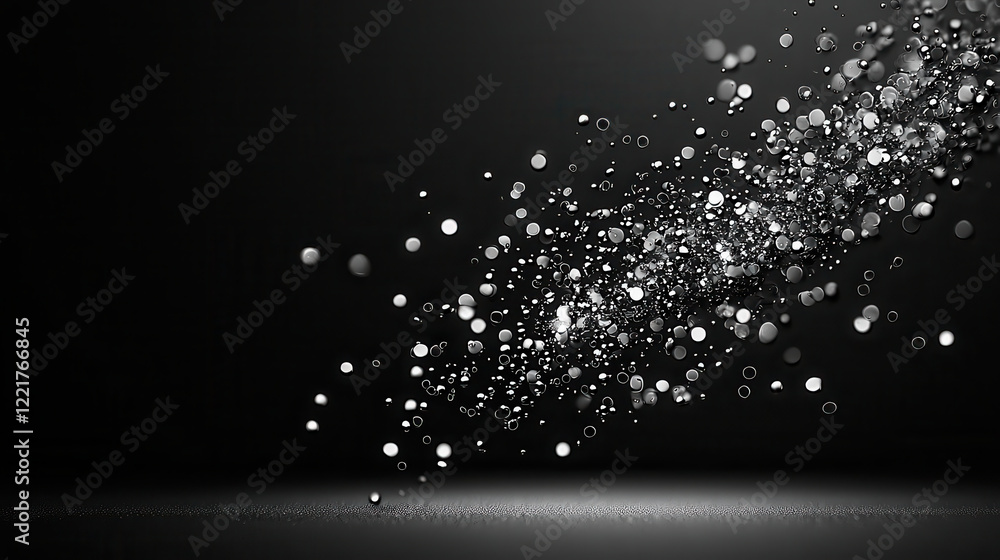 Aufkleber soft blurred pattern of shimmering particles on black background creates mesmerizing visual effect, evoking sense of elegance and depth