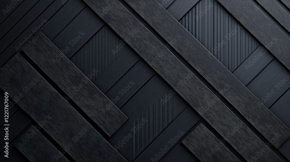 Poster Textured black background with diagonal patterns and layered design, creating modern and sophisticated look. Ideal for backgrounds or design projects