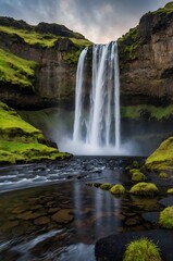Fototapeta premium waterfall in the mountains