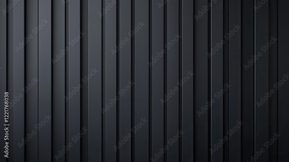Poster Dark black and grey striped background with vertical lines creating modern and sleek appearance, perfect for design projects or as backdrop