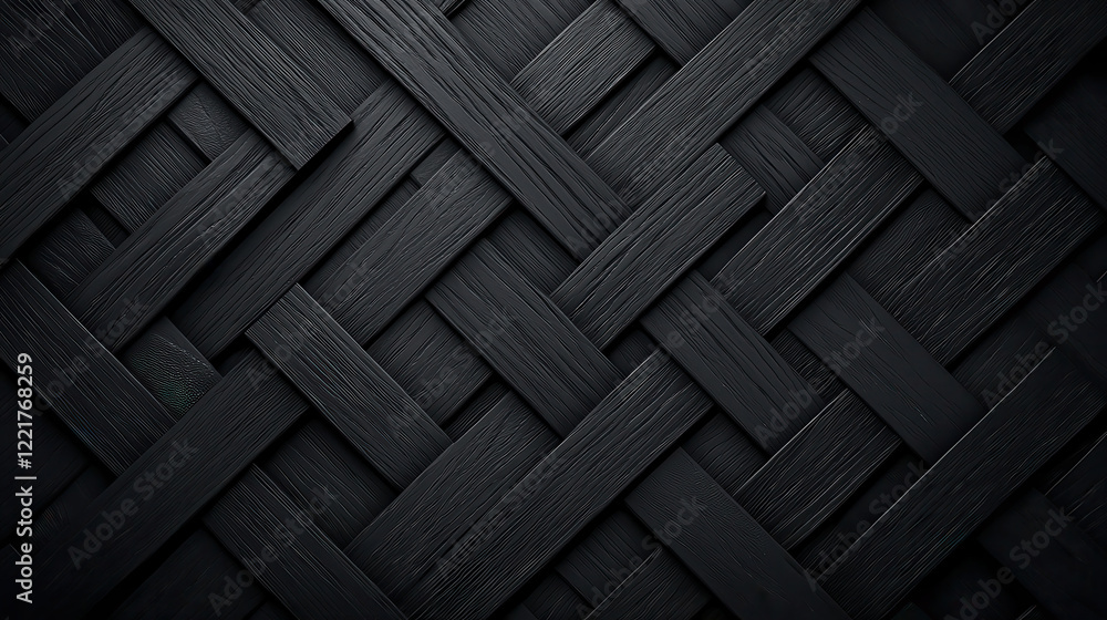 Poster Minimalist black and grey woven pattern with fine lines, creating textured surface that adds depth and sophistication to any design