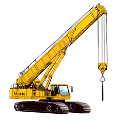 Heavy-Duty Excavator: Power in Motion with Transparent Background