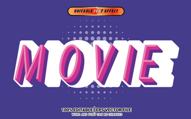 3d movie vintage retro text effect
