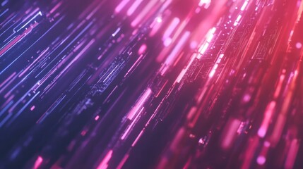 Obraz premium Abstract Digital Streams: Pink and Purple Neon Lights
