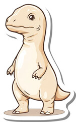 Obraz premium Adorable Baby Dinosaur Standing Cartoon Illustration