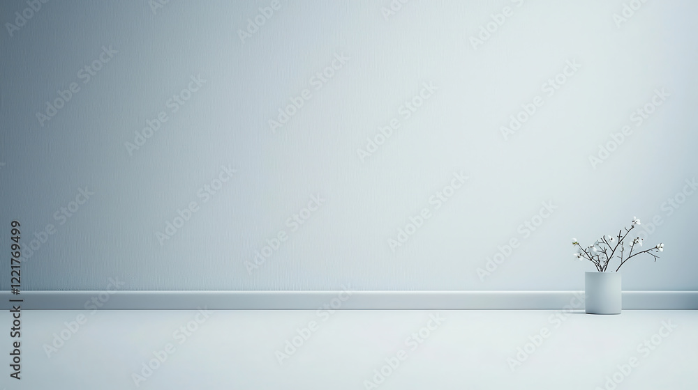 Fototapete light gray background with subtle gradient features minimalist design, showcasing simple white vase 