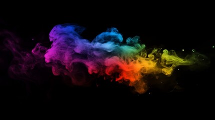 Colorful Smoke Swirls Against a Dark Backdrop Creating an Ethereal Effect