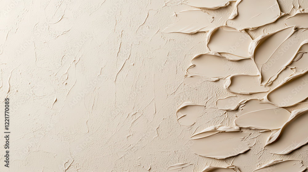 Poster Warm cream background with light textures and paint strokes, creating soothing and artistic atmosphere. Ideal for design and creative projects