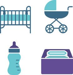 Baby stuffs illustration icon