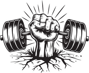 Unbreakable Strength fist uplifting weight illustration