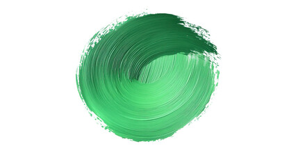 Green paint geometric circle shape brush on transparent background