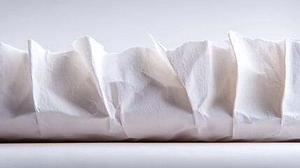 Obraz premium Crumpled paper texture, studio shot, white background, design element